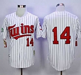 Minnesota Twins #14 Kent Hrbek Mitchell And Ness 1991 White(Blue Strip) Throwback Stitched MLB Jersey Sanguo,baseball caps,new era cap wholesale,wholesale hats